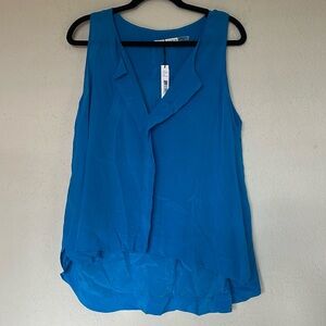 Alice + Olivia Blue Tie Dye Flowy Silk Tank Top NWT size M‎ Jewel blue